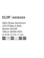 Aplica Nova Luce Clip , alama satinata, 3 W, cod 9030203 - imagine 6