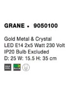 Aplica Nova Luce Grane, auriu satinat, 10 W, cod 9050100 - imagine 3