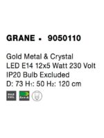 Lustra Nova Luce Grane, auriu satinat, 60 W, cod 9050110 - imagine 3