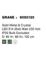 Lustra Nova Luce Grane, auriu satinat, 100 W, cod 9050120 - imagine 3