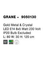 Lustra Nova Luce Grane, auriu satinat, 40 W, cod 9050130 - imagine 6