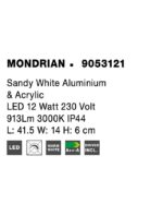 Lampa de baie Nova Luce Mondrian, aluminiu/acril alb, 12 W, cod 9053121 - imagine 2