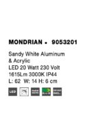 Lampa de baie Nova Luce Mondrian, aluminiu/acril alb, 20 W, cod 9053201 - imagine 2