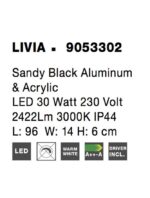 Lampa de baie Nova Luce Livia, negru mat, 30 W, cod 9053302 - imagine 6