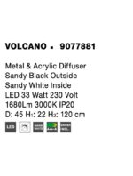 Suspensie Nova Luce Volcano, negru/alb, 33 W, cod 9077881 - imagine 3