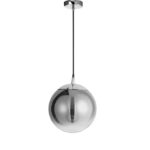 Pendul Nova Luce Lazione, finisaj crom lucios/sticla fume, 1x12 W, cod 9080200