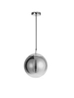 Pendul Nova Luce Lazione, finisaj crom lucios/sticla fume, 1x12 W, cod 9080200