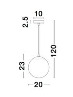 Pendul Nova Luce Lazione, finisaj crom lucios/sticla fume, 1x12 W, cod 9080200 - imagine 4