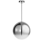Pendul Nova Luce Lazione, finisaj crom lucios/sticla fume, 1x12 W, cod 9080300