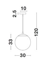 Pendul Nova Luce Lazione, finisaj crom lucios/sticla fume, 1x12 W, cod 9080300 - imagine 5