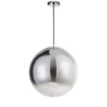 Pendul Nova Luce Lazione, finisaj crom lucios/sticla fume, 1x12 W, cod 9080400
