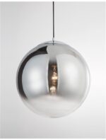 Pendul Nova Luce Lazione, finisaj crom lucios/sticla fume, 1x12 W, cod 9080400 - imagine 5