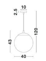 Pendul Nova Luce Lazione, finisaj crom lucios/sticla fume, 1x12 W, cod 9080400 - imagine 4