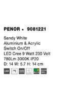 Aplica Nova Luce Penor, alb satinat, cod 9081221 - imagine 3