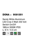 Aplica Nova Luce Dona, alb mat, cod 9081351 - imagine 3