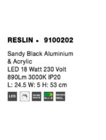 Aplica Nova Luce Reslin, LED 18W, negru satinat, cod 9100202 - imagine 3
