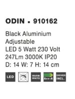 Aplica Nova Luce Odin, LED 5W, negru satinat, cod 910162 - imagine 4