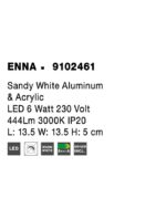 Aplica Nova Luce Enna, LED 6W, alb satinat, cod 9102461 - imagine 3