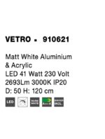 Pendul Nova Luce Vetro, alb mat, 41 W, cod 910621 - imagine 3