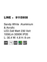 Aplica Nova Luce Line, LED 2x8W, alb satinat, cod 9115908 - imagine 3
