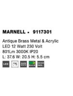 Aplica Nova Luce Marnell, LED 12W, alama antica, cod 9117301 - imagine 3