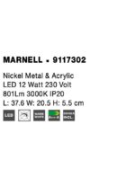 Aplica Nova Luce Marnell, LED 12W, nickel, cod 9117302 - imagine 4