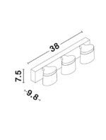 Aplica Nova Luce Sabia, aluminiu cromat/acril, 15 W, cod 9122331 - imagine 4