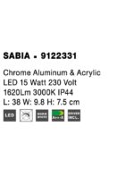 Aplica Nova Luce Sabia, aluminiu cromat/acril, 15 W, cod 9122331 - imagine 3