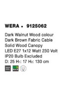 Pendul Nova Luce Wera, lemn, 1x12W, cod 9125062 - imagine 3