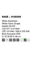 Aplica Nova Luce Sage, alb mat, 12+3 W, cod 9129329 - imagine 3