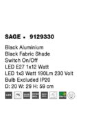 Aplica Nova Luce Sage, negru mat, 12+3 W, cod 9129330 - imagine 4