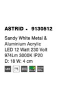 Aplica Nova Luce Astrid, LED 12W, alb satinat, cod 9130512 - imagine 3