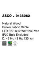 Pendul Nova Luce Asco, lemn stratificat, 1x12W, cod 9138062 - imagine 3