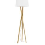 Lampadar Nova Luce Salino, lemn/textil alb, 1x12W, cod 9145061