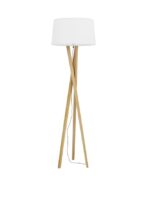 Lampadar Nova Luce Salino, lemn/textil alb, 1x12W, cod 9145061