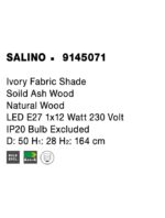 Lampadar Nova Luce Salino, lemn/textil alb, 1x12W, cod 9145071 - imagine 3