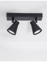Plafoniera neagra Nova Luce Dublin, 2x10 W, cod 9155812 - imagine 8