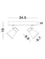 Plafoniera alba Nova Luce Dublin, 2x10 W, cod 9155811 - imagine 2