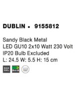 Plafoniera neagra Nova Luce Dublin, 2x10 W, cod 9155812 - imagine 3