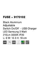 Aplica Nova Luce Fuse, negru satinat, cod 9170102 - imagine 4