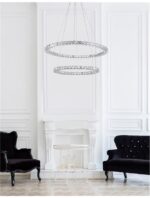 Suspensie Nova Luce Quentin, crom/cristal k9, led 60 W, cod 9172518 - imagine 7
