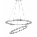 Suspensie Nova Luce Quentin, crom/cristal k9, led 60 W, cod 9172518