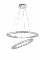 Suspensie Nova Luce Quentin, crom/cristal k9, led 60 W, cod 9172518