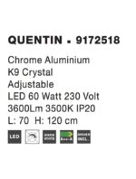 Suspensie Nova Luce Quentin, crom/cristal k9, led 60 W, cod 9172518 - imagine 3