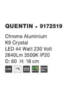 Plafoniera Nova Luce Quentin, crom/cristal k9, led 44 W, cod 9172519 - imagine 3
