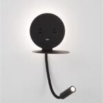 Aplica Nova Luce Eclip, negru satinat, cod 9173282