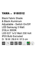 Aplica Nova Luce Yama, negru mat, 12+3 W, cod 9180512 - imagine 3