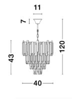 Lustra Nova Luce Grane, auriu satinat, 20 W, cod 9181100 - imagine 4