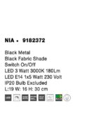 Aplica Nova Luce Nia, negru mat, 5+3 W, cod 9182372 - imagine 4