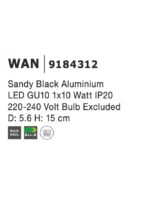 Aplica Nova Luce Wan, negru satinat, 1x35 W, cod 9184312 - imagine 4